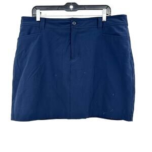 Eddie Bauer Size 16 Skort Skirt with Built in‎ Shorts Blue Button Zip Close